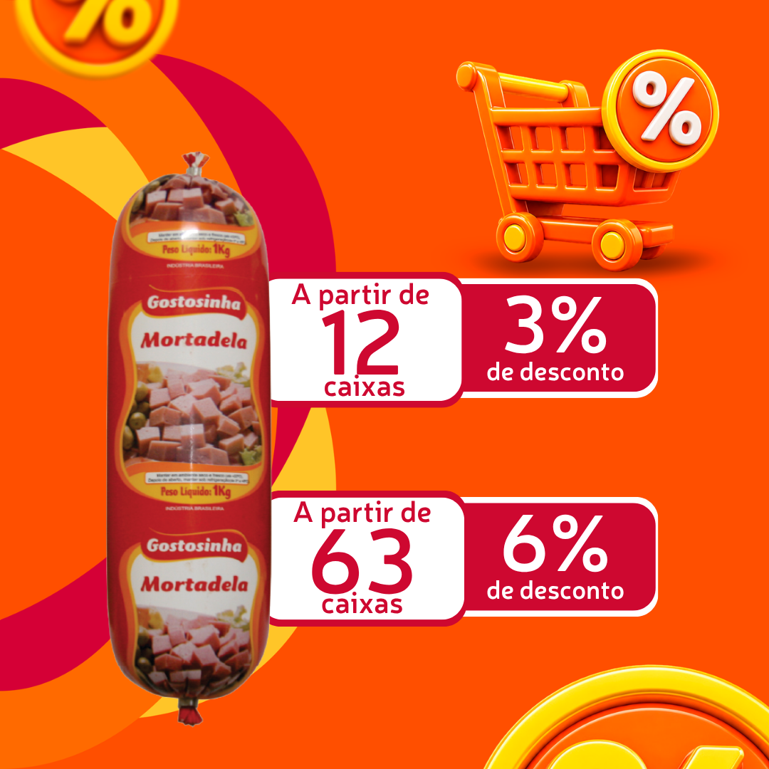 Mortadela Bovina 1kg - Gostosinha